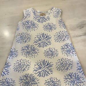 Blue and White Kids Casual Dress